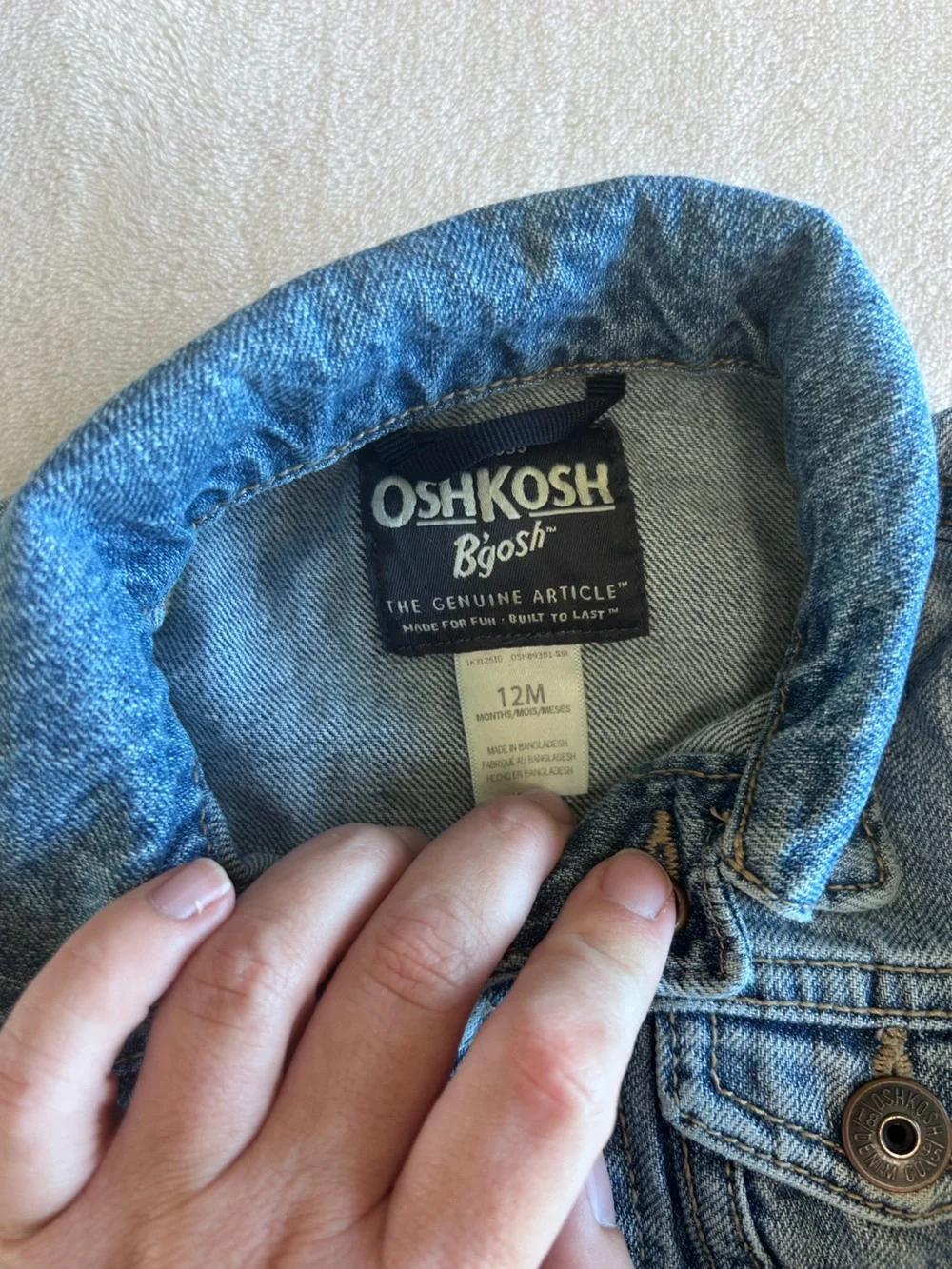 OshKosh B'gosh Medium Wash Blue Denim Jacket for Babies